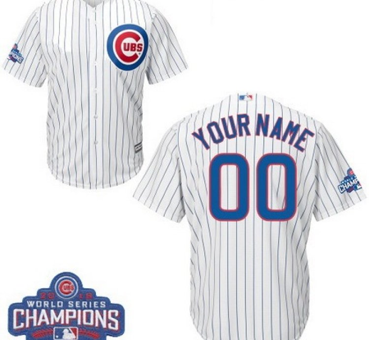 Chicago Cubs Custom White Home 2016 World Series Champions Majestic Cool Base Mlb Jersey