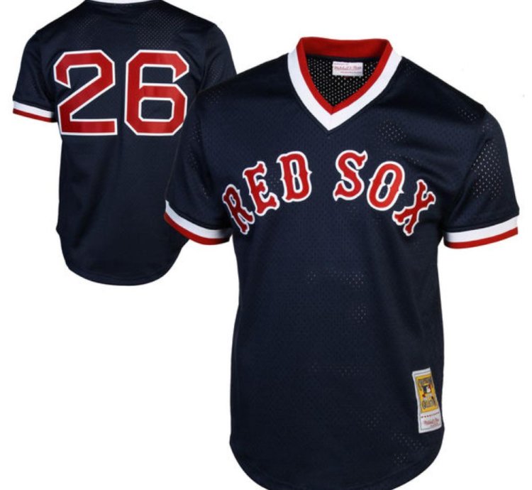 Boston Red Sox Wade Boggs Navy 1992 Throwback Mesh Pullover Jersey