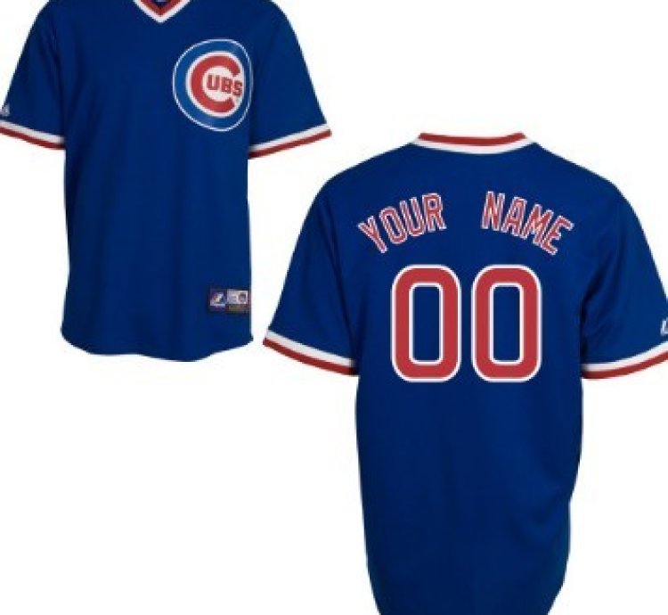 Chicago Cubs Customized Blue Throwback Jersey