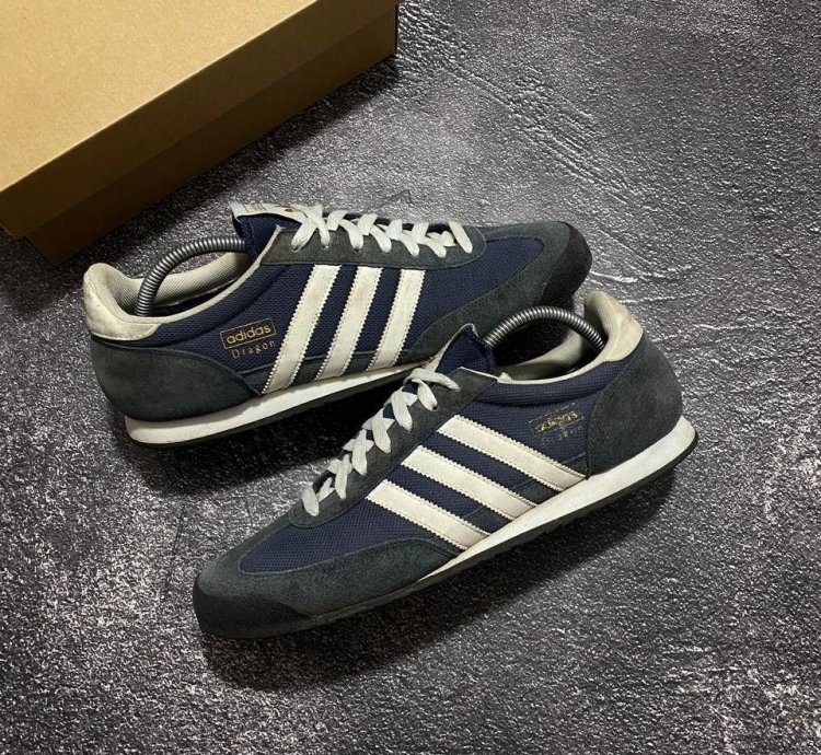 Vintage Adidas Dragon Og Blue Suede Low-top Trainers
