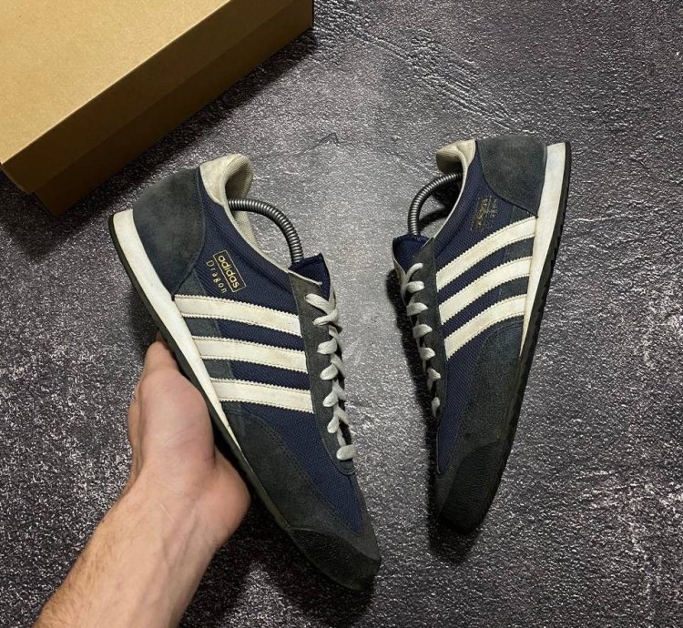 Vintage Adidas Dragon Og Blue Suede Low-top Trainers