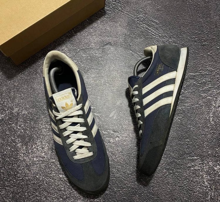 Vintage Adidas Dragon Og Blue Suede Low-top Trainers