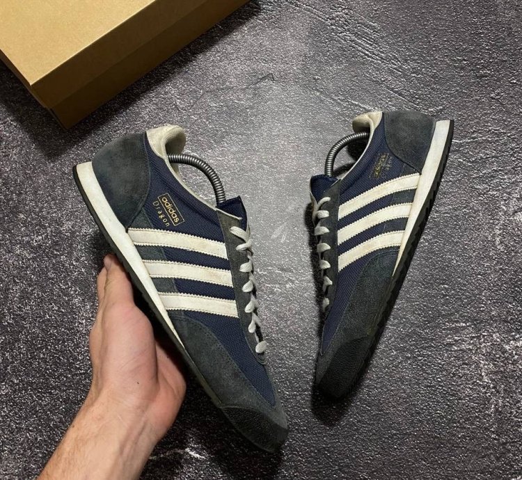 Vintage Adidas Dragon Og Blue Suede Low-top Trainers