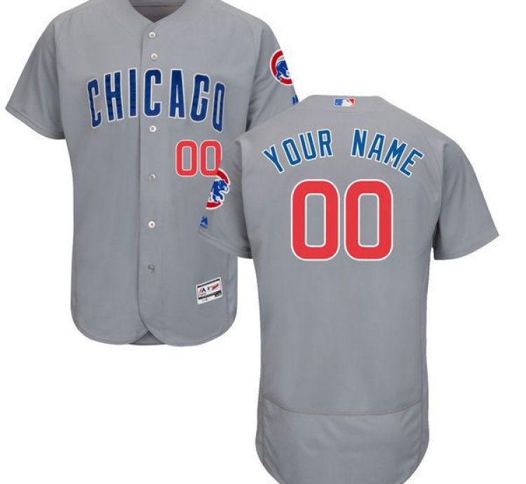Chicago Cubs Grey Customized Flexbase Majestic Mlb Collection Jersey