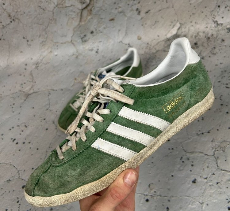 Vintage Adidas Gazelle Green Sneakers 90s Hype Rare Skate