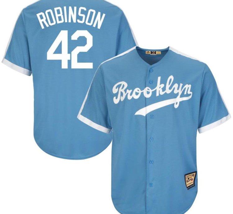 Brooklyn Dodgers Jackie Robinson Blue Throwback Jersey
