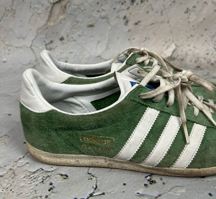 Vintage Adidas Gazelle Green Sneakers 90s Hype Rare Skate