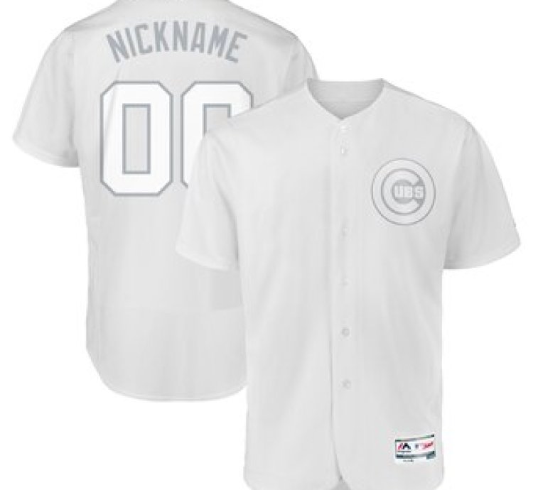 Chicago Cubs Majestic 2019 Players Weekend Flex Base Roster Custom White Jersey