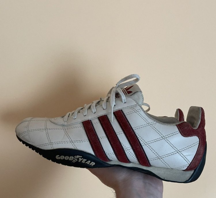 Vintage Adidas Goodyear Racing Leather Driver Shoes
