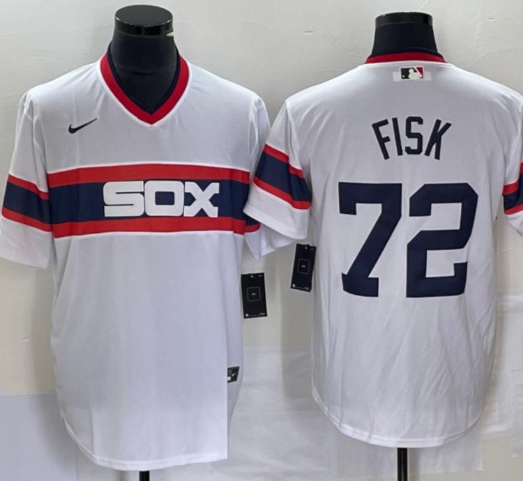 Chicago White Sox Carlton Fisk White Throwback Jersey
