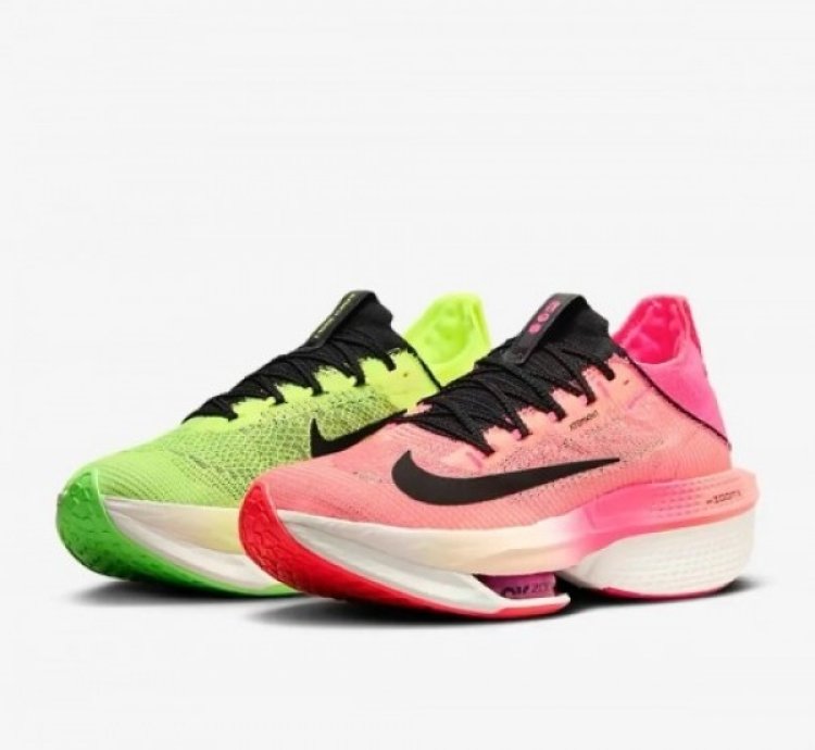 Nike Zoom Alphafly 2 Flyknit Pink Green Running Shoes