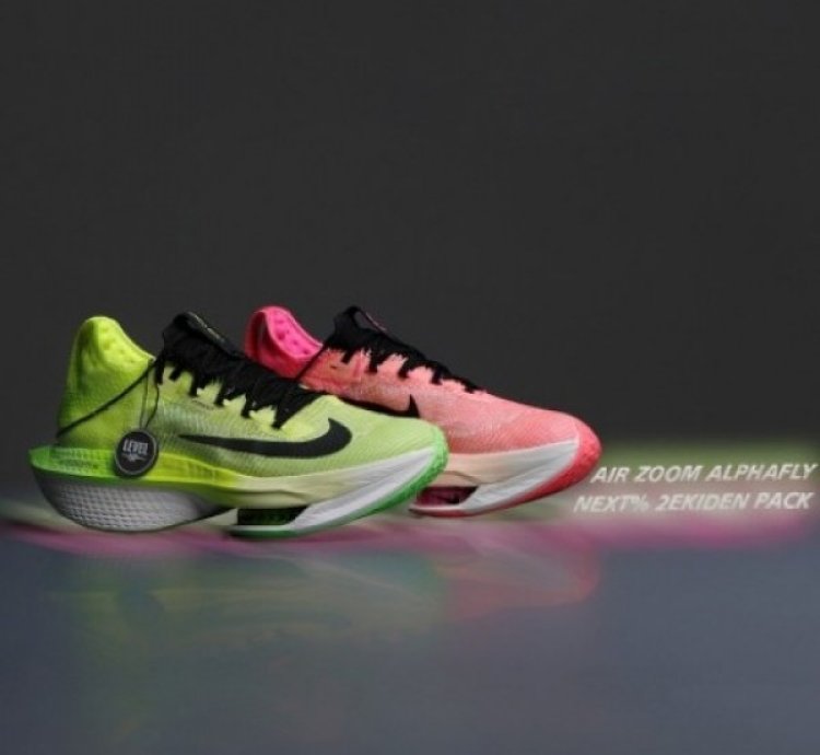 Nike Zoom Alphafly 2 Flyknit Pink Green Running Shoes