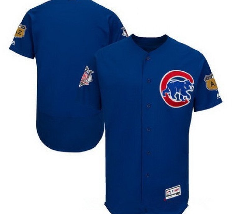 Chicago Cubs Majestic Royal Blue 2017 Spring Training Flex Base Stitched Mlb Custom Jersey