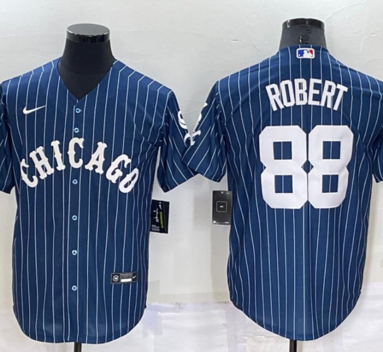 Chicago White Sox Luis Robert Jr Navy Throwback Jersey