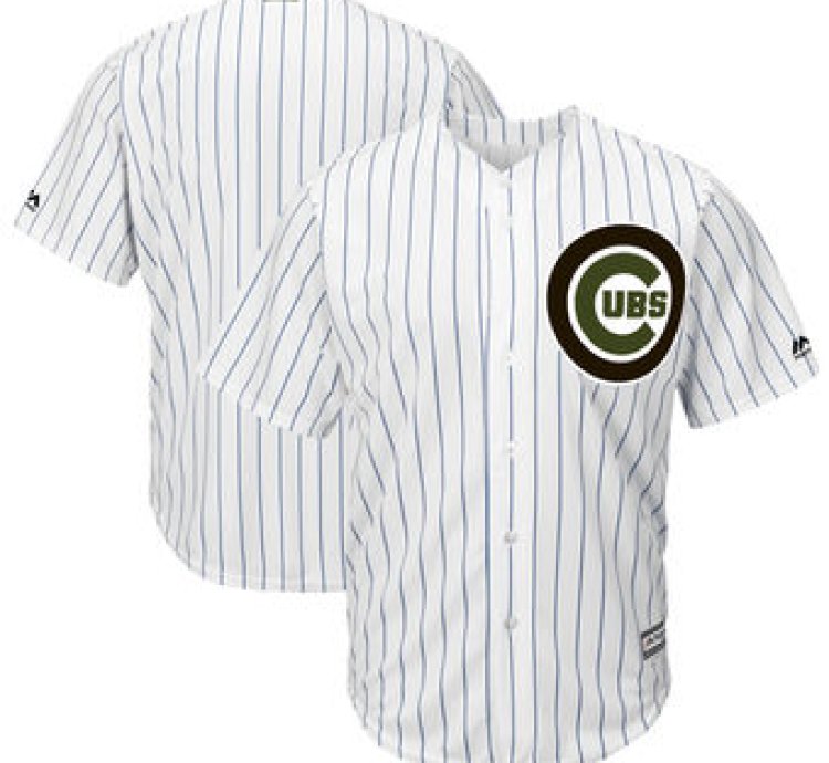 Chicago Cubs Majestic White 2018 Memorial Day Cool Base Team Custom Jersey
