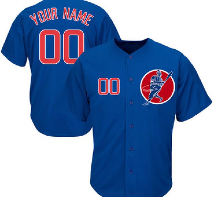 Cubs Blue Customized Cool Base New Design Jersey