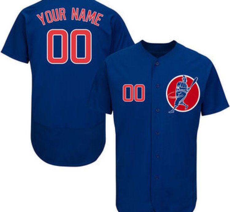 Cubs Blue Customized Flexbase New Design Jersey