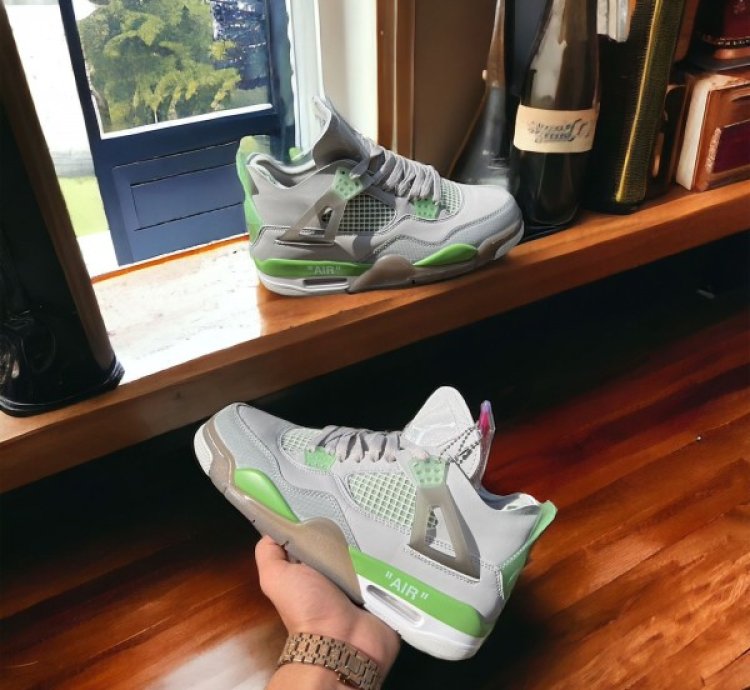 Off Whit E X Nike Air Jordan 4 Guava Basketball Sneakers