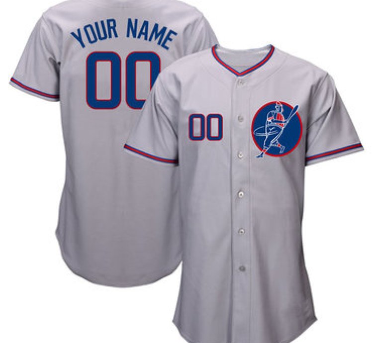 Cubs Gray Customized Cool Base New Design Jersey