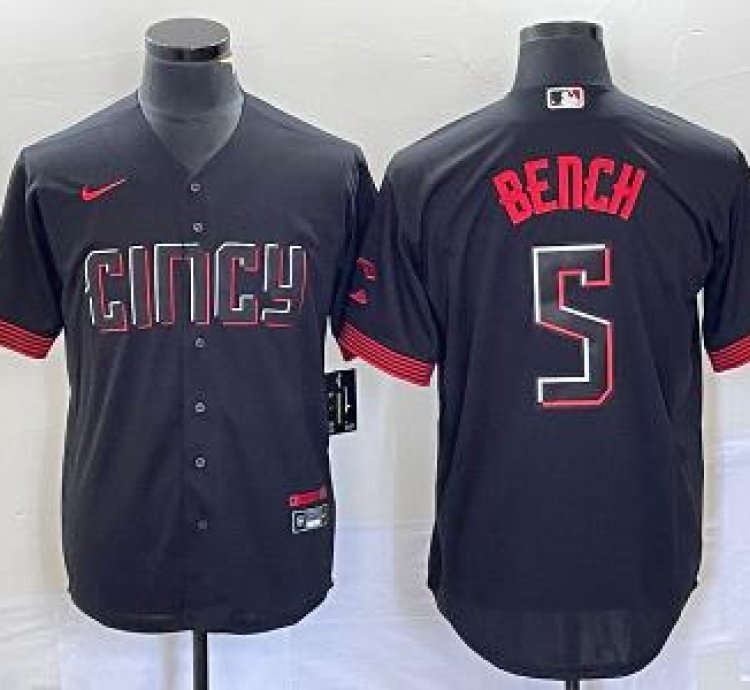 Cincinnati Reds Johnny Bench Black 2023 City Connect Jersey
