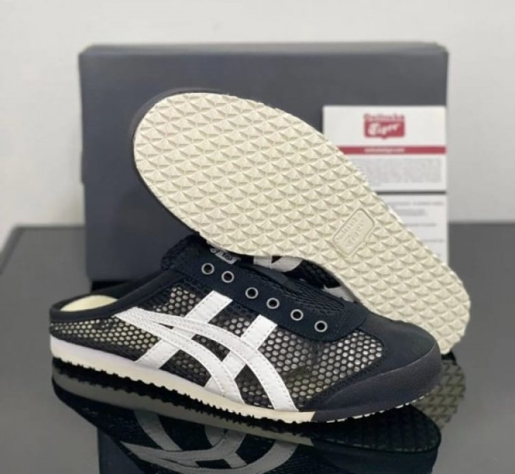 Onitsuk A Tiger Mexico 66 Sabot Half Cut Black White Sneakers