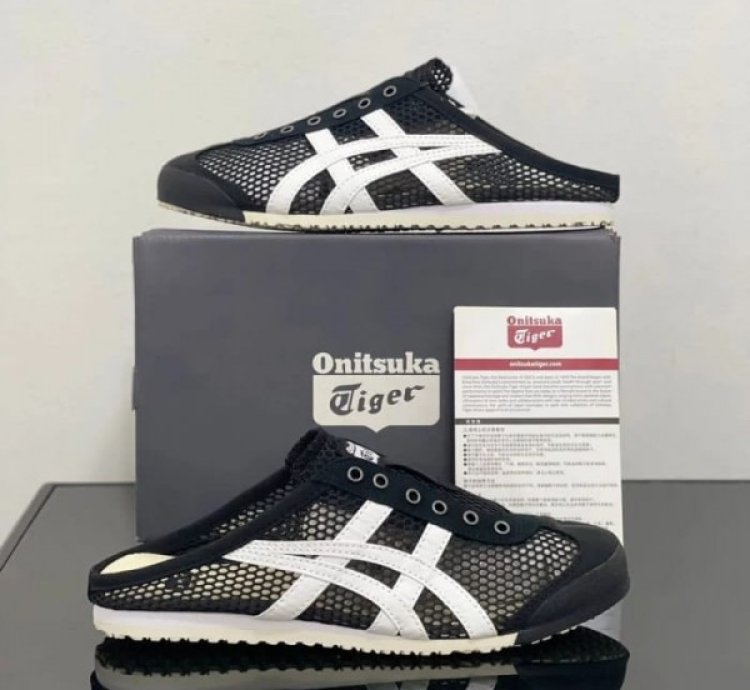 Onitsuk A Tiger Mexico 66 Sabot Half Cut Black White Sneakers