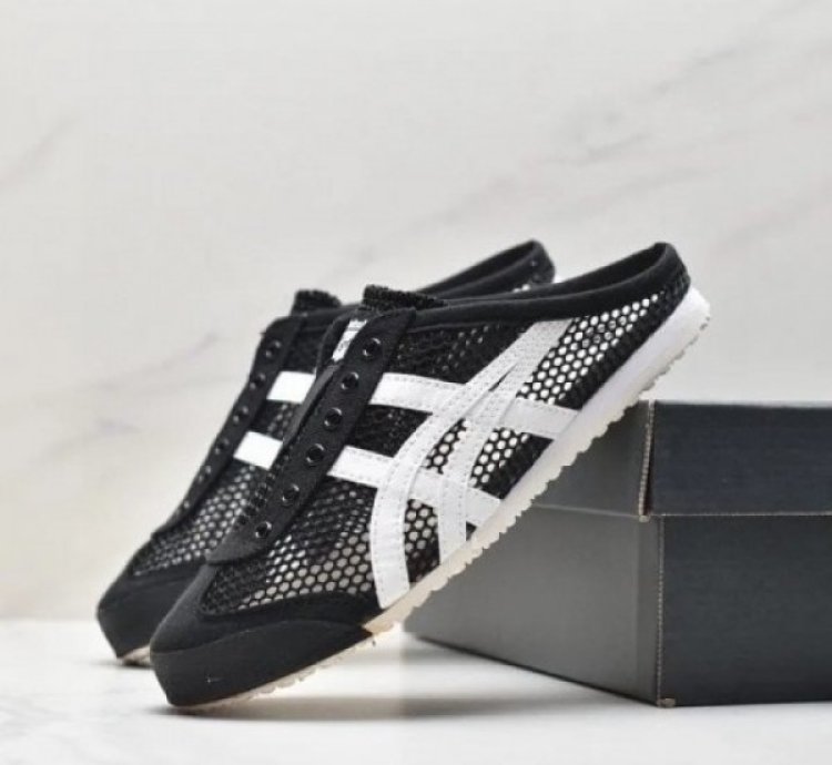 Onitsuk A Tiger Mexico 66 Sabot Half Cut Black White Sneakers