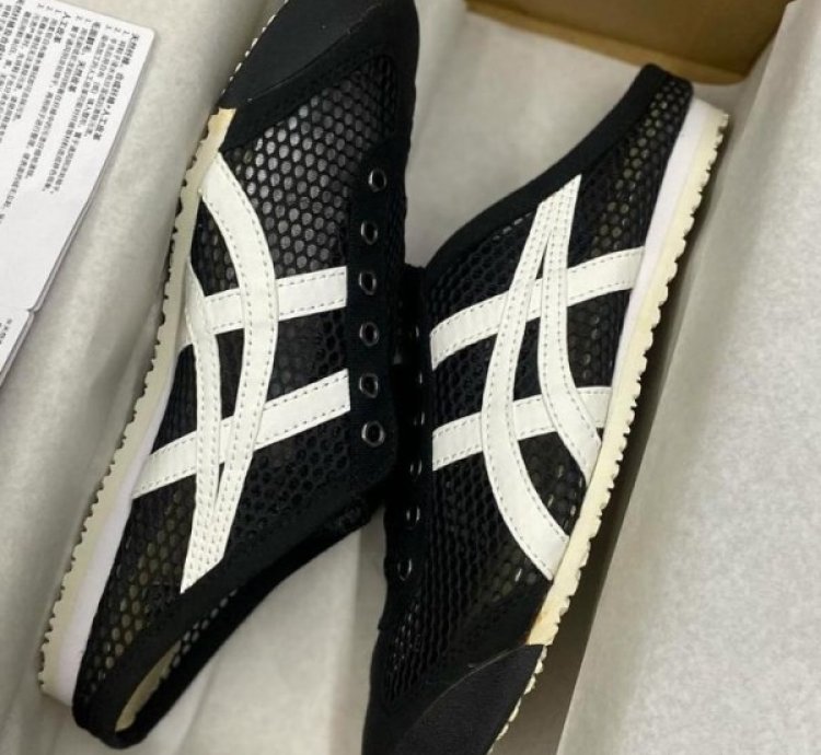 Onitsuk A Tiger Mexico 66 Sabot Half Cut Black White Sneakers