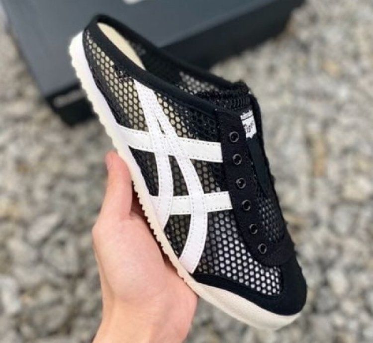 Onitsuk A Tiger Mexico 66 Sabot Half Cut Black White Sneakers