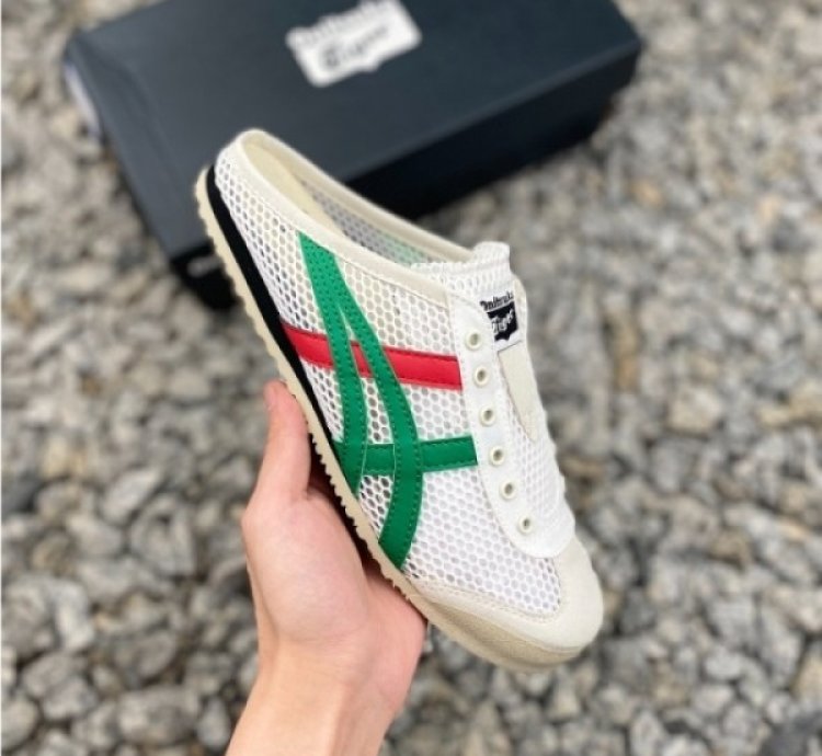 Onitsuk A Tiger Mexico 66 Sabot Half Cut White Green Sneakers