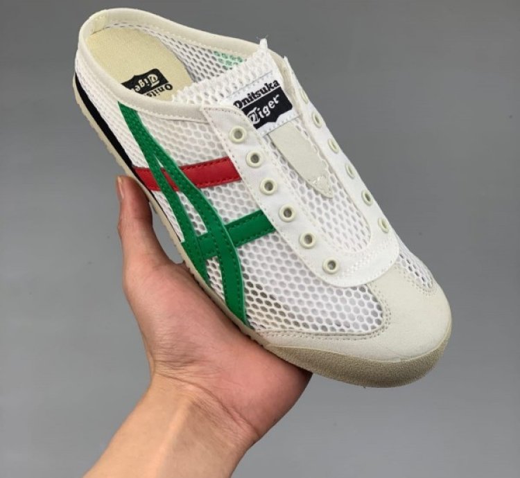 Onitsuk A Tiger Mexico 66 Sabot Half Cut White Green Sneakers