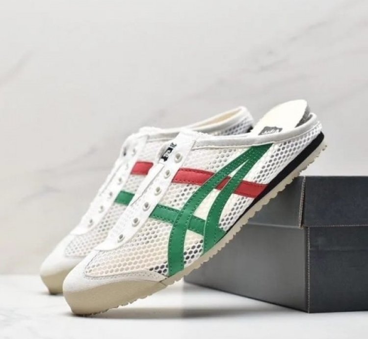 Onitsuk A Tiger Mexico 66 Sabot Half Cut White Green Sneakers