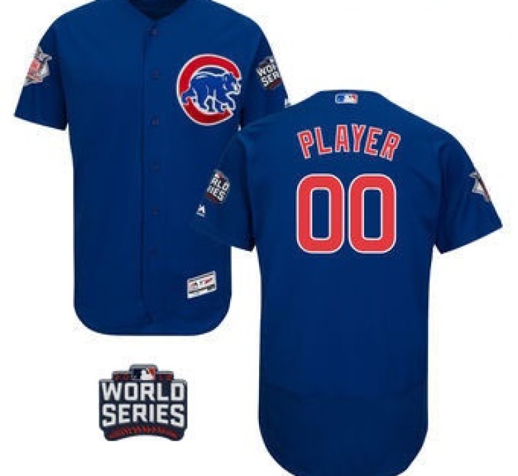 Custom Chicago Cubs Custom Royal Blue 2016 World Series Patch Stitched Mlb Majestic Flex Base Jersey
