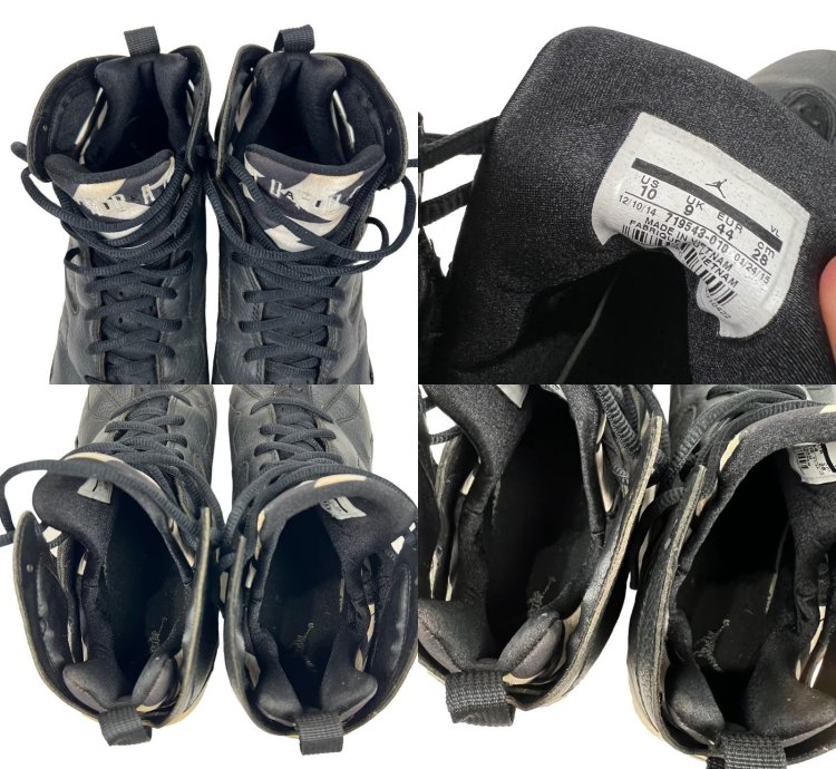Vintage Air Jordan Retro 7 Oreo Football Cleats 2014 Size 10 Black White Mens