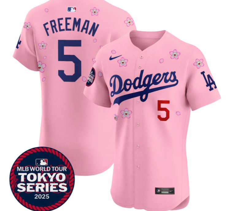 Freddie Freeman Jersey 5 Dodgers Tokyo Series 2025 Vapor Premier Elite Stitched Cherry Blossom