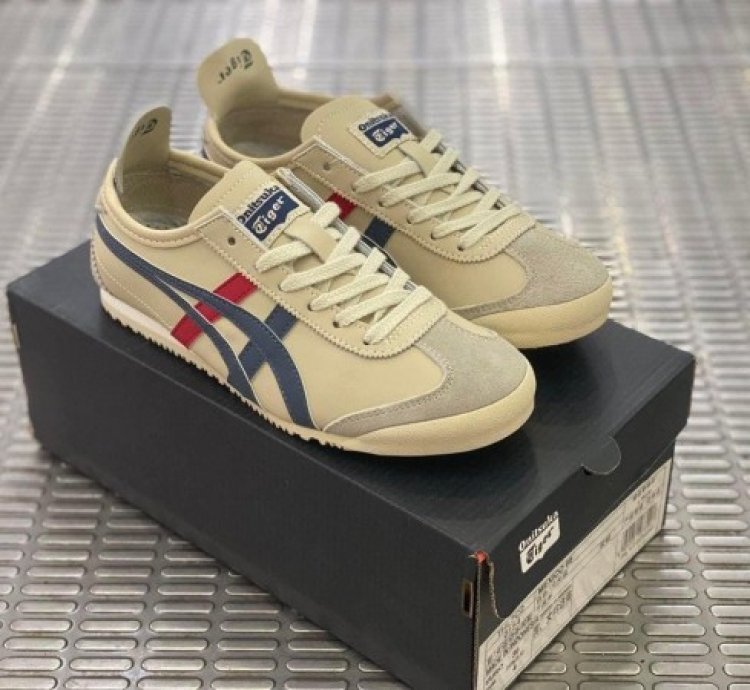 Onitsuka Tiger Mexico 66 Cream Blue Red Sneakers