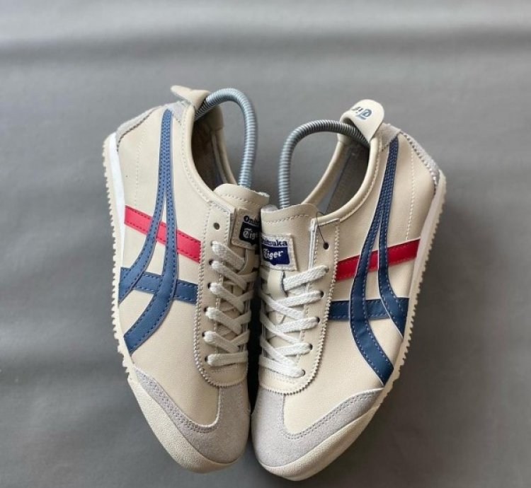 Onitsuka Tiger Mexico 66 Cream Blue Red Sneakers