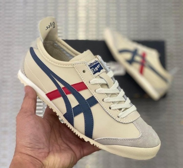 Onitsuka Tiger Mexico 66 Cream Blue Red Sneakers