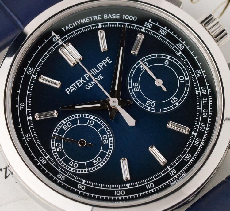 Patek Philippe Chronograph 5170p - Blue Dial With Baguette Diamond Indexes - Full Set - Mint Condition
