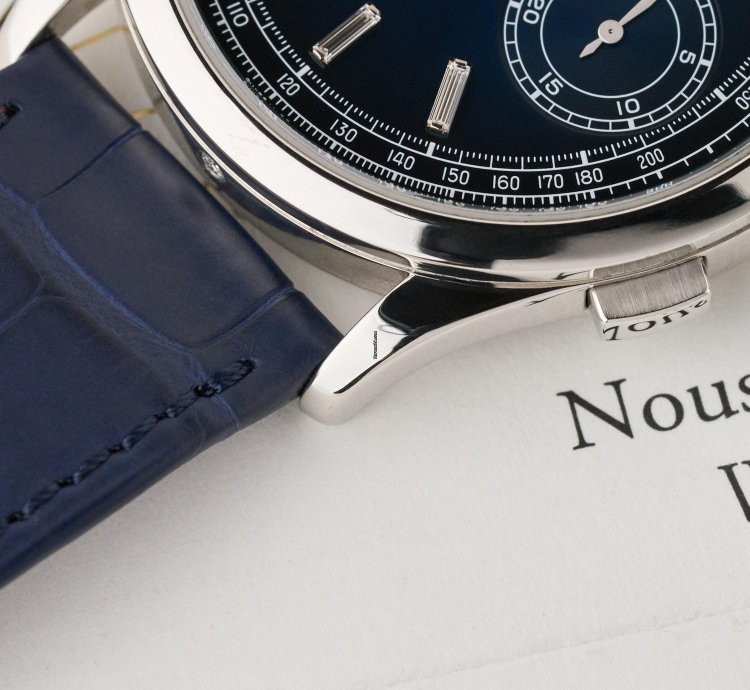 Patek Philippe Chronograph 5170p - Blue Dial With Baguette Diamond Indexes - Full Set - Mint Condition