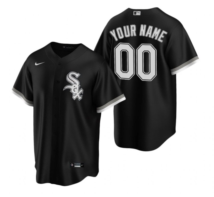 Chicago White Sox Custom Black Stitched Mlb Cool Base Jersey