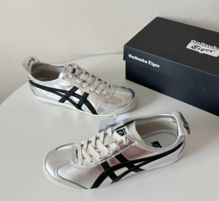Onitsuka Tiger Mexico 66 Pure Silver Black Sneakers