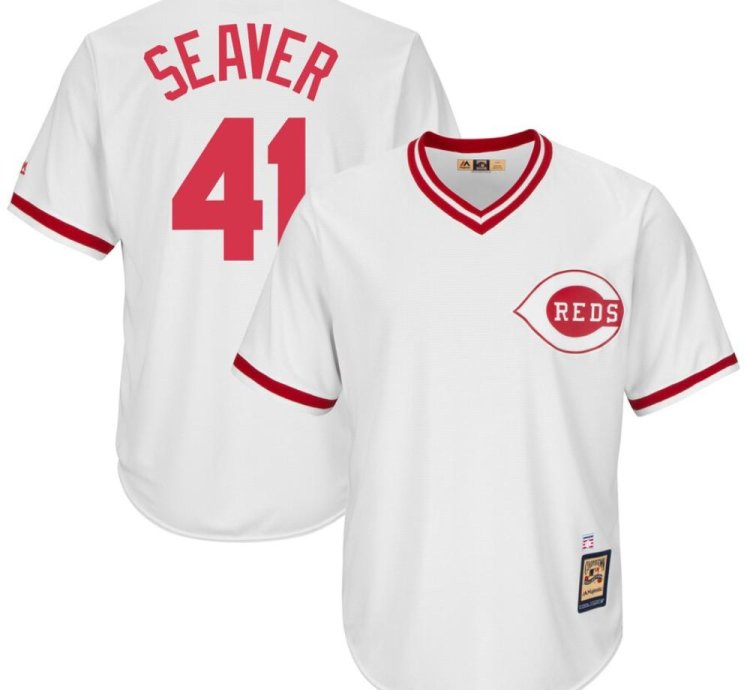 Cincinnati Reds Tom Seaver White Throwback Pullover Jersey