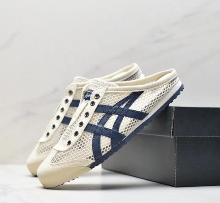 Onitsuka Tiger Mexico 66 Sabot Half Cut Cream Navy Sneakers