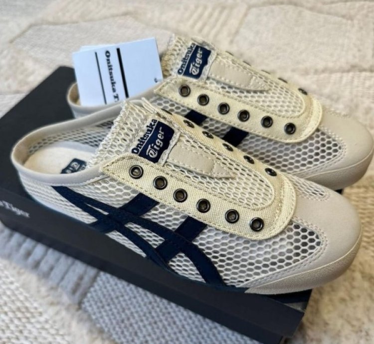 Onitsuka Tiger Mexico 66 Sabot Half Cut Cream Navy Sneakers