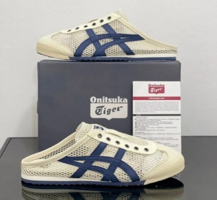 Onitsuka Tiger Mexico 66 Sabot Half Cut Cream Navy Sneakers