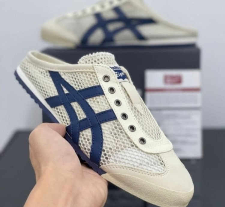 Onitsuka Tiger Mexico 66 Sabot Half Cut Cream Navy Sneakers