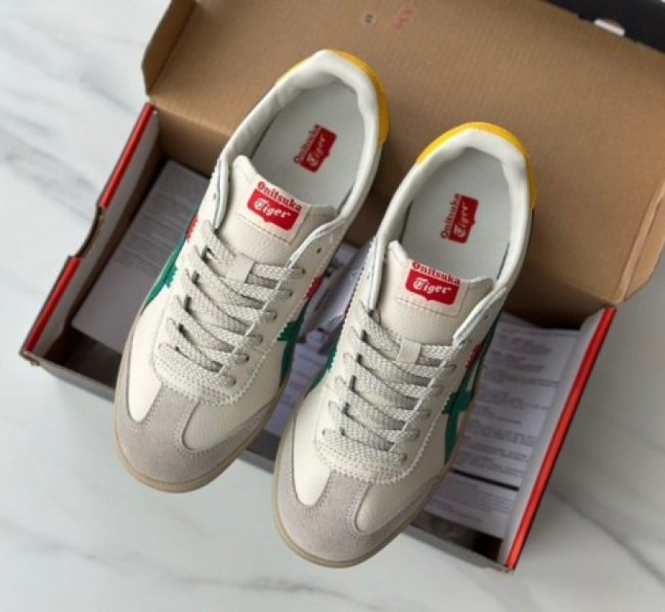Onitsuka Tiger Tokuten Beige Cream Green Sneakers