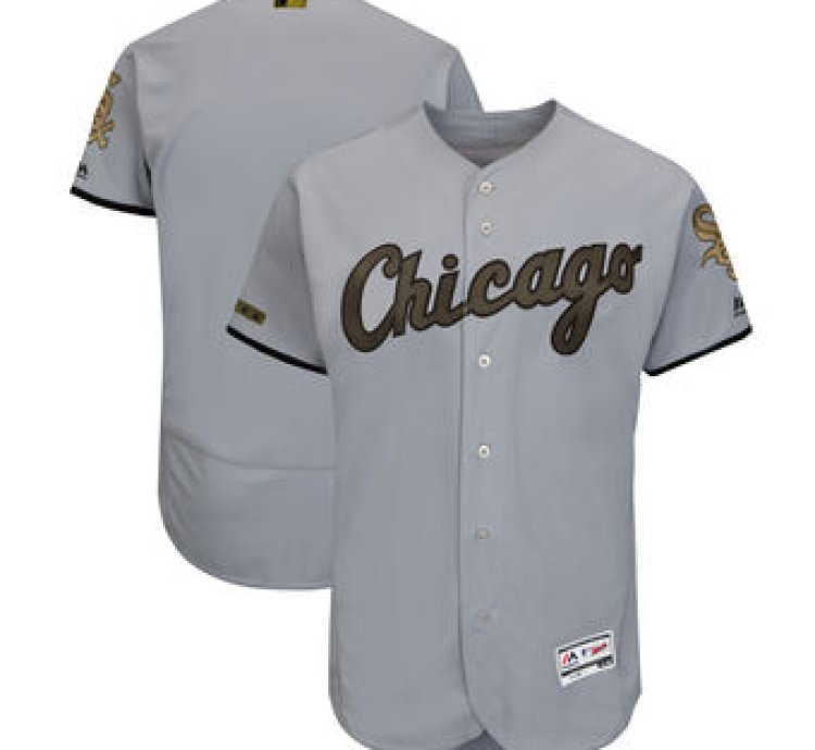 Chicago White Sox Majestic Gray 2018 Memorial Day Collection Flex Base Team Custom Jersey