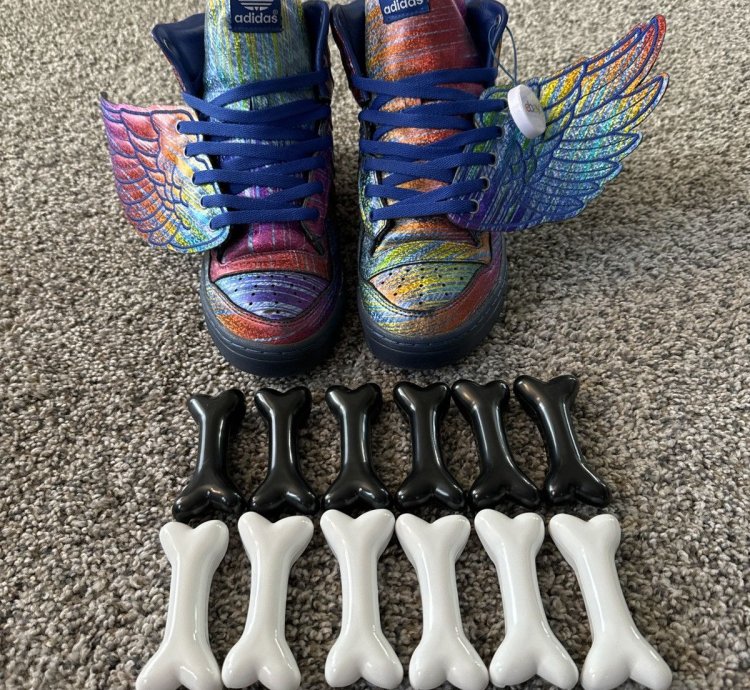 Adidas Jeremy Scott Rainbow Wings Bones Size 9 5 Rare